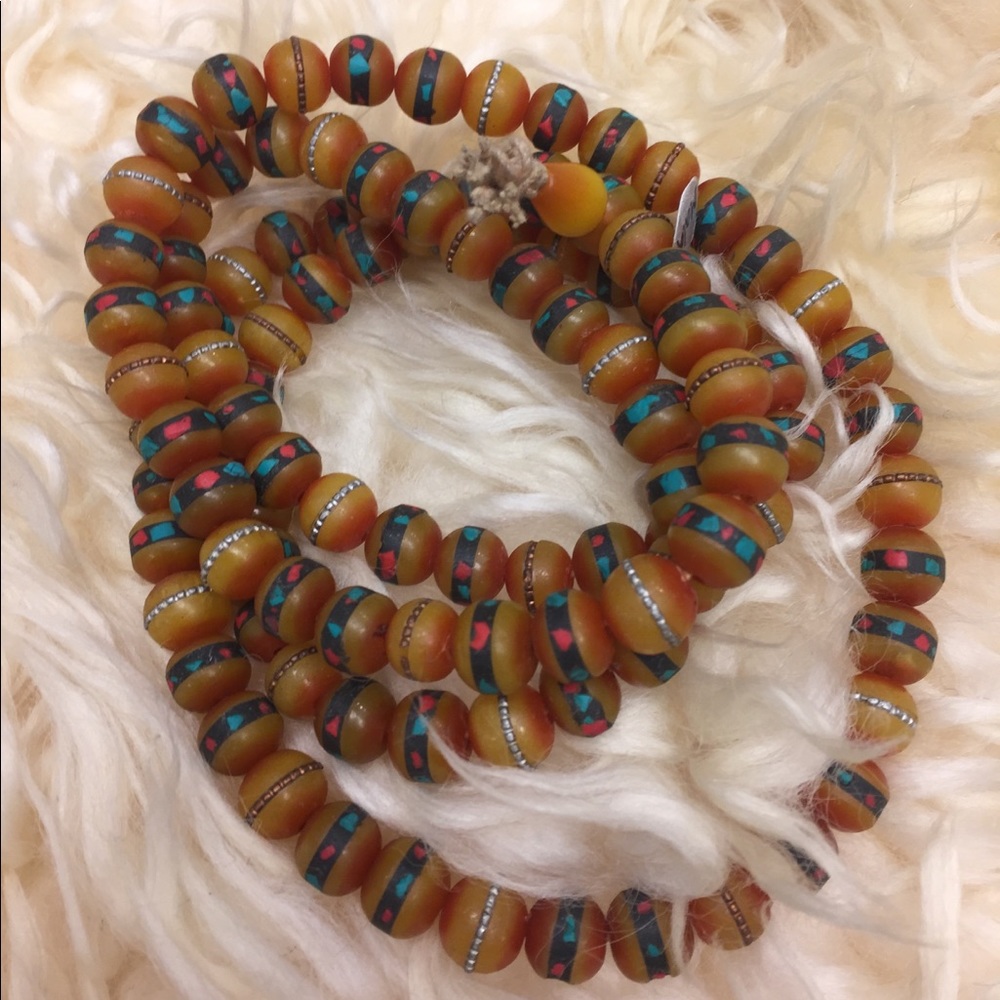 Yak Bone Copper Inlay with Coral & Turquoise